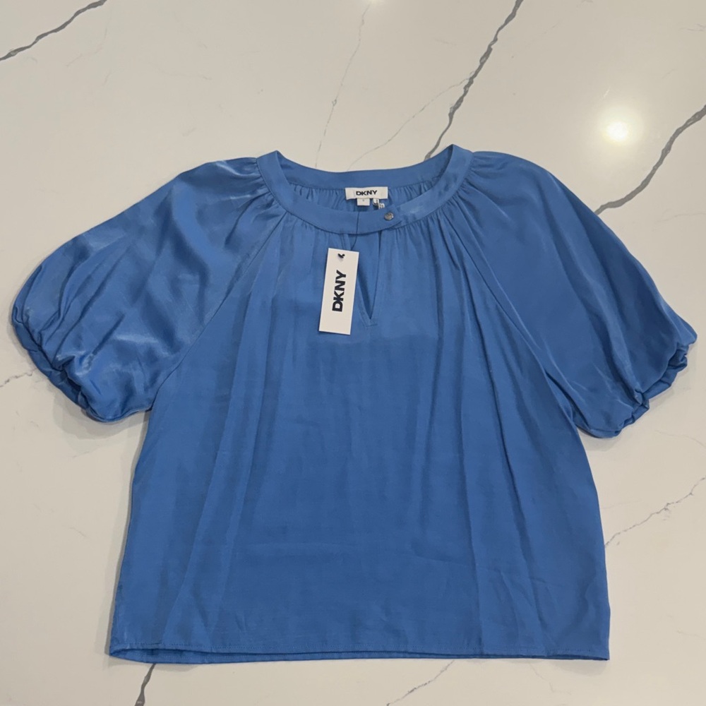 DKNY Women's Elegant Blue Blouse